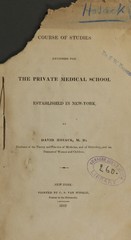 Course of studies designed for the private medical school established in New-York