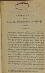 Vaccination and the causes of the prevalence of small-pox in New York in 1853-4