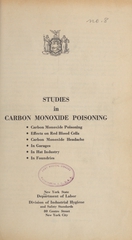 Studies in carbon monoxide poisoning