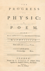 The progress of physic: a poem ; with notes and observations from antient authors
