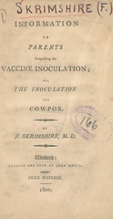 Information to parents respecting the vaccine inoculation: or, the inoculation for cow-pox