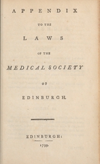 Appendix to the Laws of the Medical Society of Edinburgh