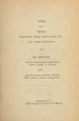 Manual for Florida State-Wide Public Health Committee and county affiliates