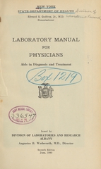 Laboratory manual for physicians: aids in diagnosis and treatment