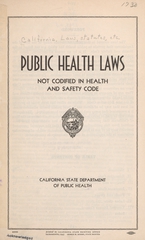 Public health laws not codified in health and safety code