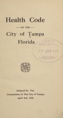 Health code of the city of Tampa, Florida