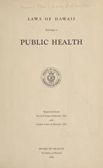 Laws of Hawaii relating to public health