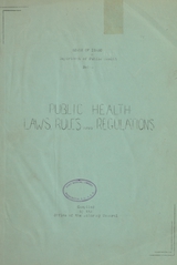 Public health laws, rules and regulations
