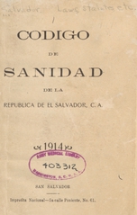 Código de sanidad de la República de El Salvador, C.A