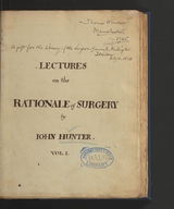 Lectures on the rationale of surgery: [London] (Volume 1)