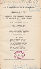 Special report of Services for Crippled Children, Department of Public Health, for the five year period, 1936-1941