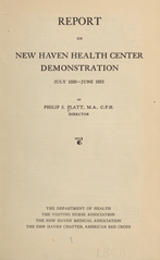 Report on New Haven Health Center demonstration, July 1920-June 1923