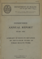 Summary of results obtained by fifty-four years of public health work: condensed annual report, year 1921
