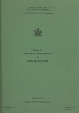 Catalog of electrical transcriptions of radio health plays