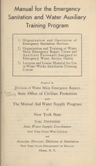 Manual for the emergency sanitation and water auxiliary training program