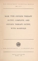 Mask type oxygen therapy outfit, complete, and oxygen therapy outfit, with manifold