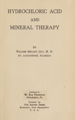 Hydrochloric acid and mineral therapy