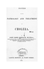 Notes on the pathology and treatment of cholera