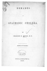 Remarks on spasmodic cholera