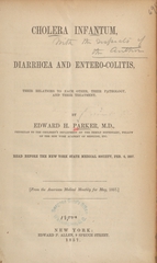 Cholera infantum, diarrhoea and entero-colitis: their relations to each other, their pathology, and their treatment