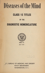 Diseases of the mind: class 15 titles of the diagnostic nomenclature