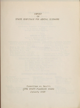 Report on state hospitals for mental diseases