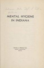 Mental hygiene in Indiana