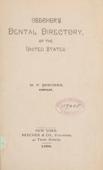 Beecher's dental directory of the United States