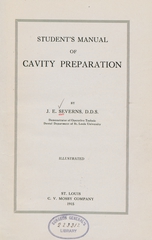 Student's manual of cavity preparation