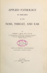 Applied pathology in diseases of the nose, throat, and ear