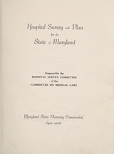 Hospital survey and plan for the state of Maryland
