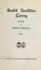 Health facilities survey, State of South Carolina