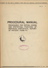 Procedural manual: procedures for editing, coding and statistical punching of individual statistical report of patient form Fa