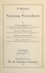 A manual of nursing procedures