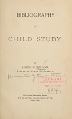 Bibliography of child study