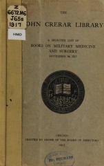 A selected list of books on military medicine and surgery: September 24, 1917