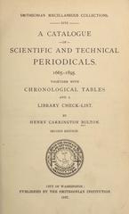 A catalogue of scientific and technical periodicals, 1665-1895: together with chronological tables and a library checklist