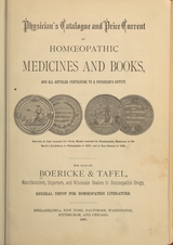 Physicians' catalogue and price current of homoeopathic medicines and books, and all articles pertaining to a physician's outfit