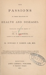The passions in their relations to health and diseases