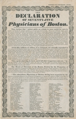 The declaration of seventy-five physicians of Boston