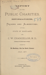 Report on the public charities, reformatories, prisons and almshouses of the State of Maryland