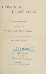 Darwinism illustrated: wood-engravings explanatory of the theory of evolution