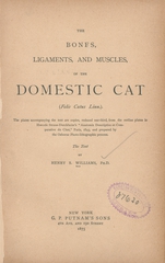 The bones, ligaments, and muscles of the domestic cat (Felis catus linn.) (Atlas)