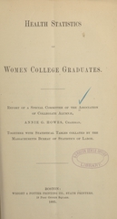 Health statistics of women college graduates