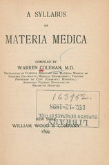 A syllabus of materia medica