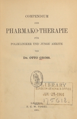 Compendium der Pharmako-Therapie: für Polikliniker und junge Aerzte