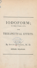 Iodoform: (ter iodide of formyle, C₂ H I₃) :  its therapeutical effects