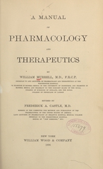 A manual of pharmacology and therapeutics