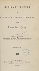 Military record of civilian appointments in the United States Army