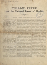 Yellow fever and the National Board of Health